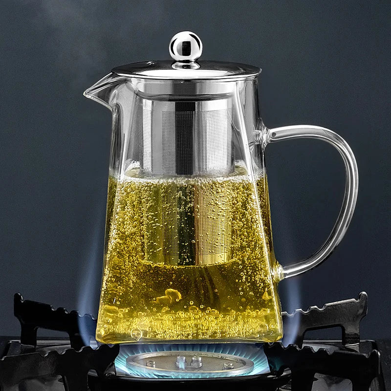 DecorBites™ Glass Tea Pot: High Quality Heat Resistant Kung Fu Tea Set